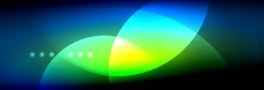 Vektör bulanık neon parlayan çevreler akan ve sıvı kavramı, enerji magic fantastik arka plan ışık