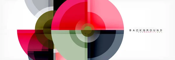 Fond abstrait - cercles multicolores, design géométrique minimal tendance — Image vectorielle