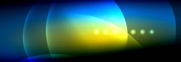 Вектор размытые неоновые светящиеся круги с текущей и жидкой концепции света, энергия магии фантастический абстрактный фон — стоковый вектор