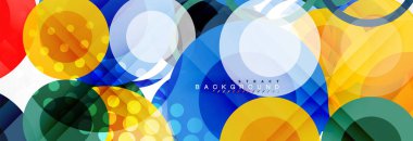 Soyut renkli geometrik kompozisyon - çok renkli daire arka plan