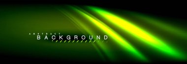 Neon parlayan sıvı dalga çizgileri, sihirli enerji uzay ışığı konsepti, soyut arka plan duvar kağıdı tasarımı