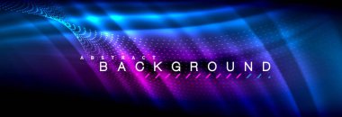 Sıvı neon akan dalgaları, ışık parlayan arka plan hatları