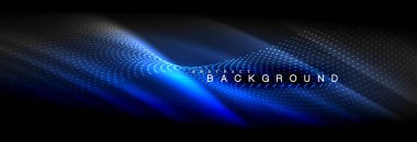 Sıvı neon akan dalgaları, ışık parlayan arka plan hatları