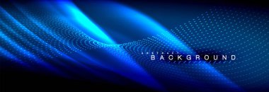 Sıvı neon akan dalgaları, ışık parlayan arka plan hatları