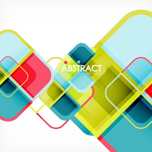 Kleurrijke ronde vierkanten moderne geometrische achtergrond — Stockvector