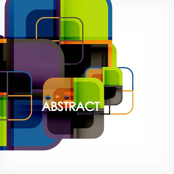 Okrągłe kolorowe kwadraty nowoczesne tło geometrycznych — Wektor stockowy