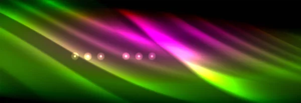 液体霓虹流动的波浪 发光的光线背景 时髦的抽象布局模板为商业或技术介绍 互联网海报或网络小册子封面 — 图库矢量图片