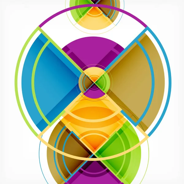 Геометрический фон кругов с трехмерным эффектом — стоковый вектор