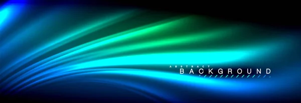 Neonglødende væskebølgelinjer, konsept med magisk energi og abstrakt bakgrunnstapetdesign – stockvektor