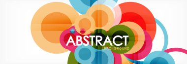 Soyut renkli geometrik kompozisyon - çok renkli daire arka plan