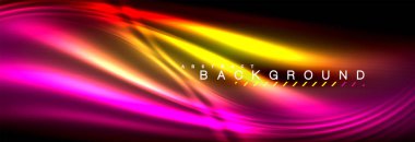 Neon parlayan sıvı dalga çizgileri, sihirli enerji uzay ışığı konsepti, soyut arka plan duvar kağıdı tasarımı