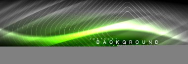 Neon parlayan sıvı dalga çizgileri, sihirli enerji uzay ışığı konsepti, soyut arka plan duvar kağıdı tasarımı