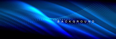 Sıvı neon akan dalgaları, ışık parlayan arka plan hatları