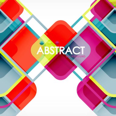 Arka plan, kare geometrik kompozisyon şekiller.