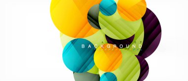 Parlak renkli daireler arka plan, modern geometrik tasarım soyut