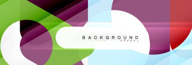 Geometrik arka plan, daireler ve üçgenler şekiller afiş. Gösterim amacıyla broşür veya el ilanı, sunum ve web tasarım düzeni