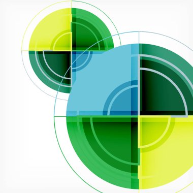 Yaratıcı 3d etkisi ile geometrik arka plan daire
