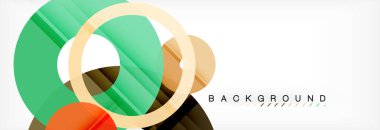 Gri arka plan, modern geometrik desen tasarım renkli halkalar. Vektör iş veya teknoloji tanıtım tasarım şablonu, broşür veya el ilanı desenli veya geometrik web afiş