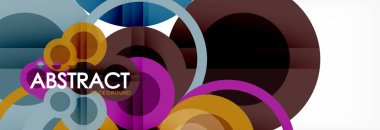 Soyut renkli geometrik kompozisyon - çok renkli daire arka plan