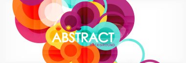 Soyut renkli geometrik kompozisyon - çok renkli daire arka plan