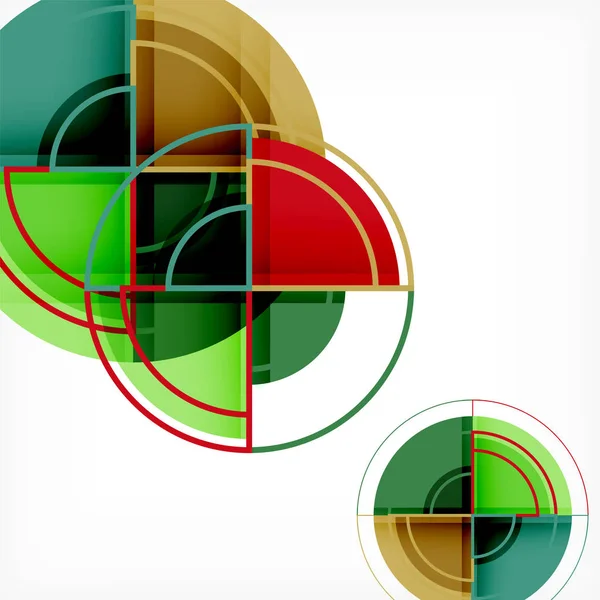 Creative kruhy geometrické pozadí abstraktní s 3d efektem — Stockový vektor
