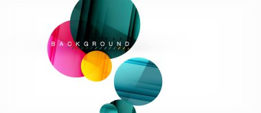 Parlak renkli daireler arka plan, modern geometrik tasarım soyut