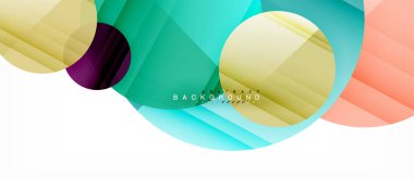 Parlak renkli daireler arka plan, modern geometrik tasarım soyut