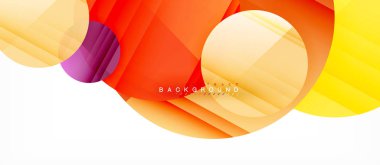 Parlak renkli daireler arka plan, modern geometrik tasarım soyut