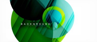 Parlak renkli daireler arka plan, modern geometrik tasarım soyut