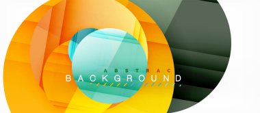 Parlak renkli daireler arka plan, modern geometrik tasarım soyut