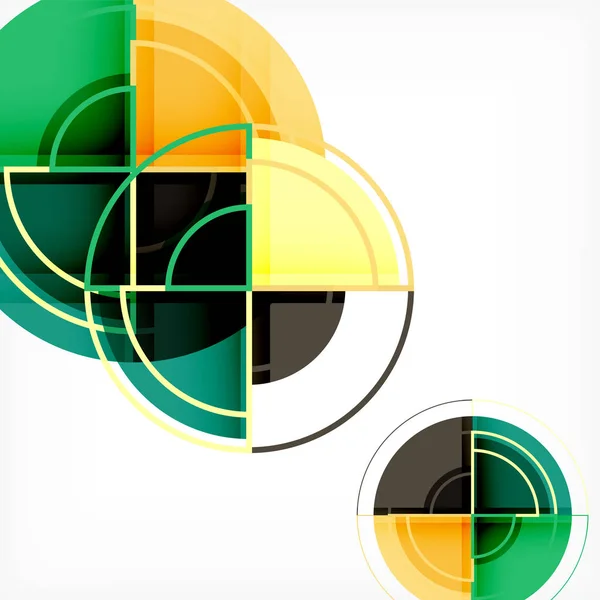 Creative cirklar geometriska abstrakt bakgrund med 3d-effekt — Stock vektor