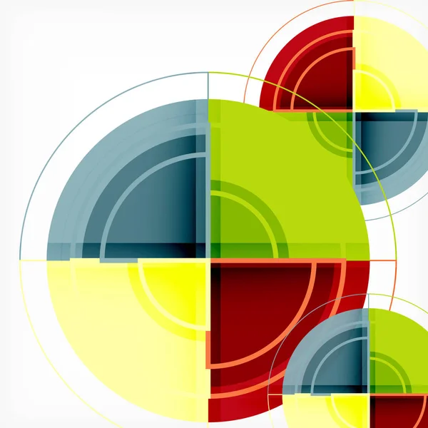 Kreative sirkler - geometrisk abstrakt bakgrunn med 3d-virkning – stockvektor