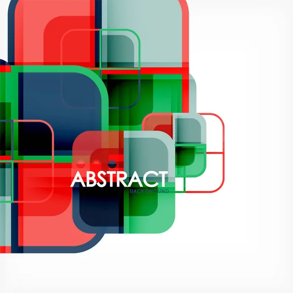 Kleurrijke ronde vierkanten moderne geometrische achtergrond — Stockvector