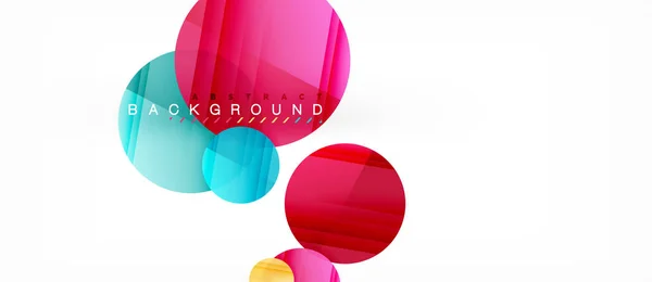 Glanzende kleurrijke cirkels abstract achtergrond, moderne geometrisch ontwerp — Stockvector