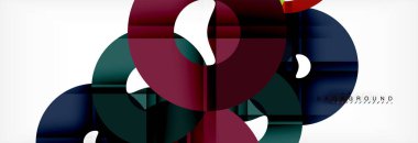 Gri arka plan, modern geometrik desen tasarım renkli halkalar. Vektör iş veya teknoloji tanıtım tasarım şablonu, broşür veya el ilanı desenli veya geometrik web afiş