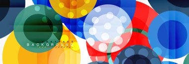 Soyut renkli geometrik kompozisyon - çok renkli daire arka plan