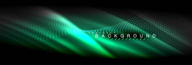 Sıvı neon akan dalgaları, ışık parlayan arka plan hatları