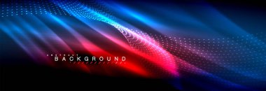 Sıvı neon akan dalgaları, ışık parlayan arka plan hatları