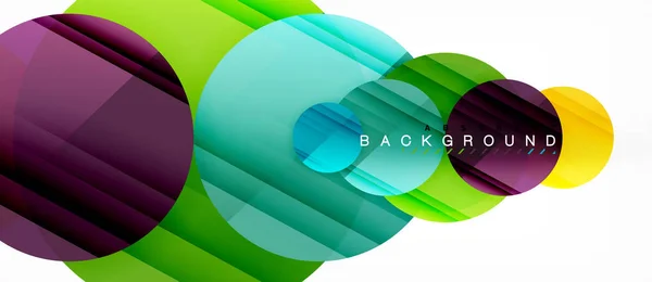 Glänzend bunte Kreise abstrakten Hintergrund, moderne geometrische Design — Stockvektor