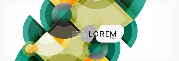 Abstraktní pozadí - barevné kruhy, módní minimální geometrický design — Stockový vektor