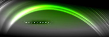 Neon parlayan sıvı dalga çizgileri, sihirli enerji uzay ışığı konsepti, soyut arka plan duvar kağıdı tasarımı