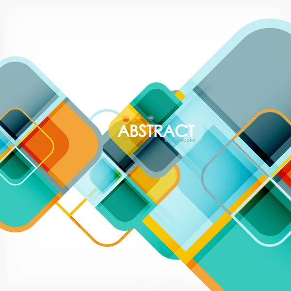 Abstract background, square shapes geometric composition — Stock Vector