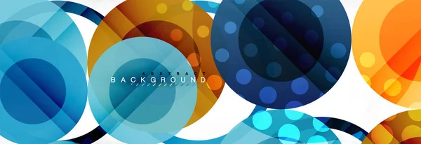 抽象的なカラフルな幾何学的な構成 - 多色円背景 — ストックベクタ