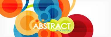 Soyut renkli geometrik kompozisyon - çok renkli daire arka plan