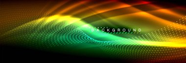 Sıvı neon akan dalgaları, ışık parlayan arka plan hatları