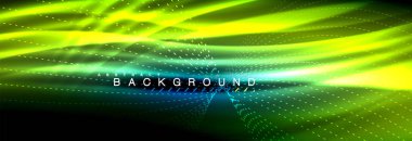 Sıvı neon akan dalgaları, ışık parlayan arka plan hatları