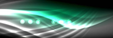 Sıvı neon akan dalgaları, ışık parlayan arka plan hatları