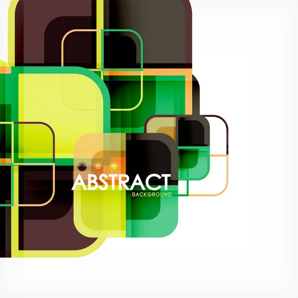 Fond abstrait, formes carrées composition géométrique — Image vectorielle