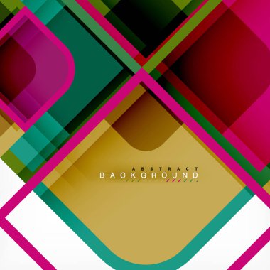 Arka plan, kare geometrik kompozisyon şekiller.