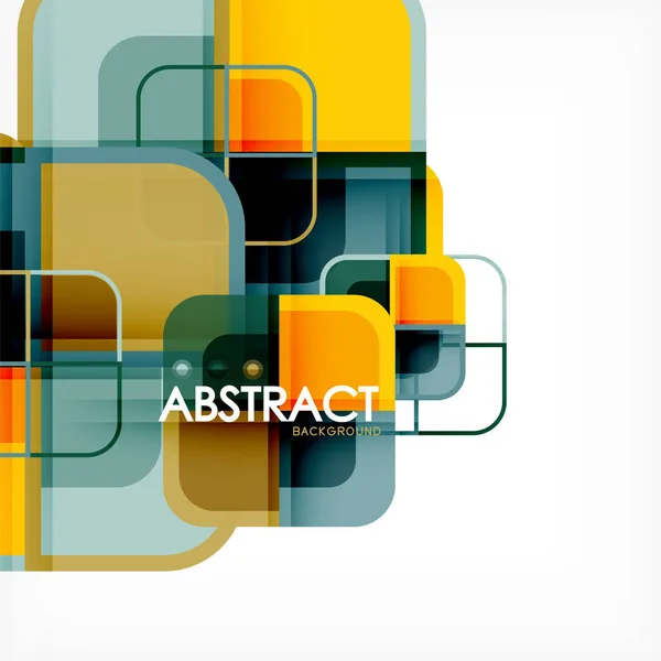 Kleurrijke ronde vierkanten moderne geometrische achtergrond — Stockvector